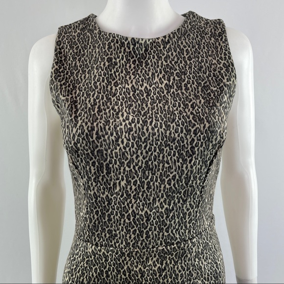 Three Dots Size S Sleeveless Leopard Animal Print Sheath Dress - Picture 3 of 9